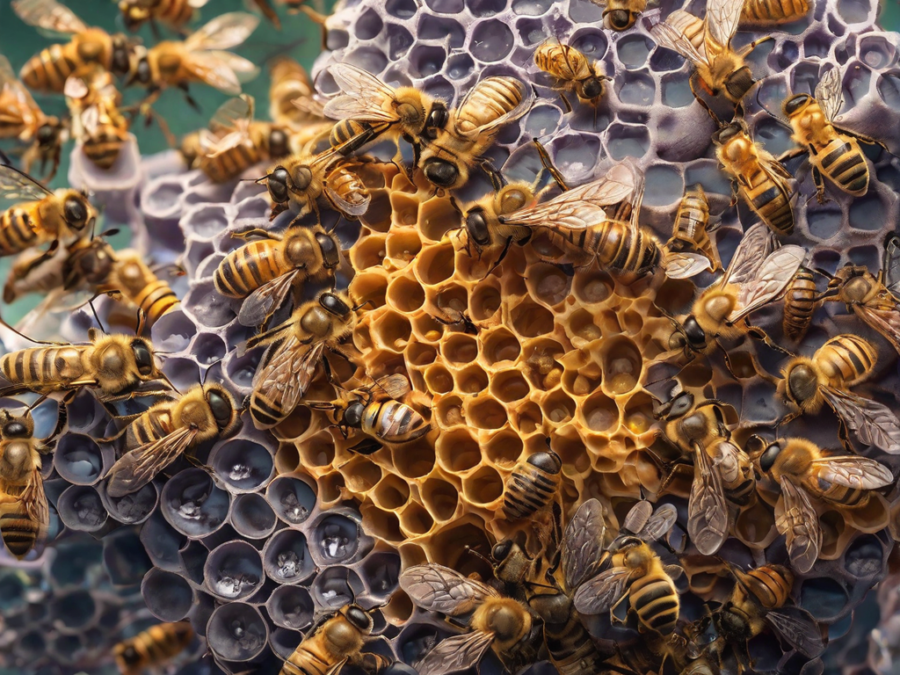 Cera con api e polline Sognato da Intelligenza Artificiale